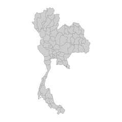 Outline political map of the Thailand. High detailed vector illustration.