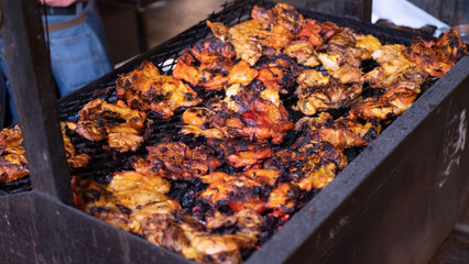 grilled meat on grill