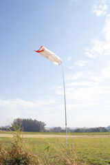 
windsock on an airfield