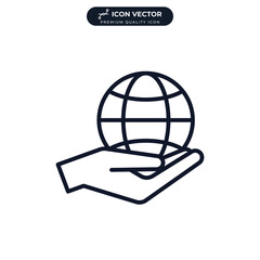 global solution icon symbol template for graphic and web design collection logo vector illustration