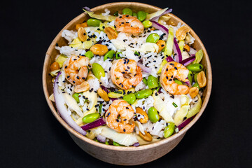 Russian salad with shrimps