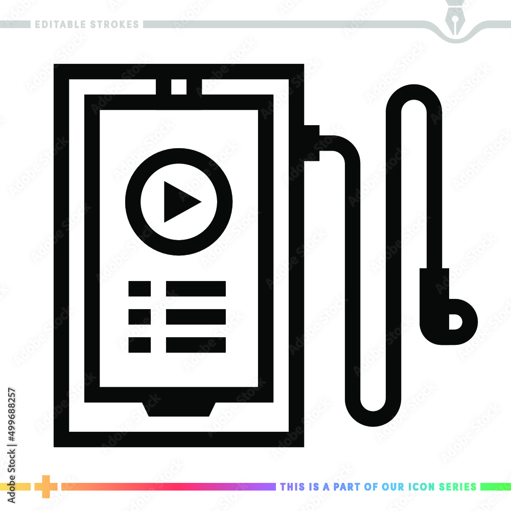 Poster line icon for audio book illustrations with editable strokes. this vector graphic has customizable s