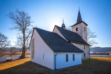 Fototapeta na wymiar Gothic Church of All Saints Ludrova, Slovakia, Europe.