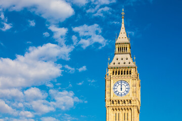 Fototapeta na wymiar Elizabeth Tower, originally referred to as the Clock Tower, but more popularly known as Big Ben.