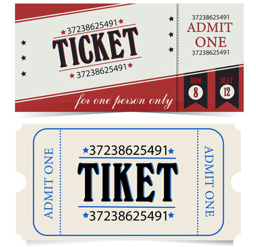 Set of universal tickets, black