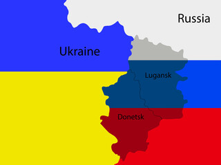 Obraz premium people's republics of Donetsk and Luhansk, annexed to Russia