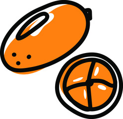 illustration of a qumquat fruit