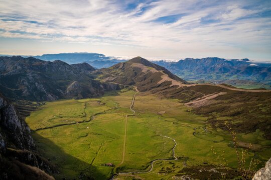 Mountain Landscape In Picos De Europa National Park, Spain