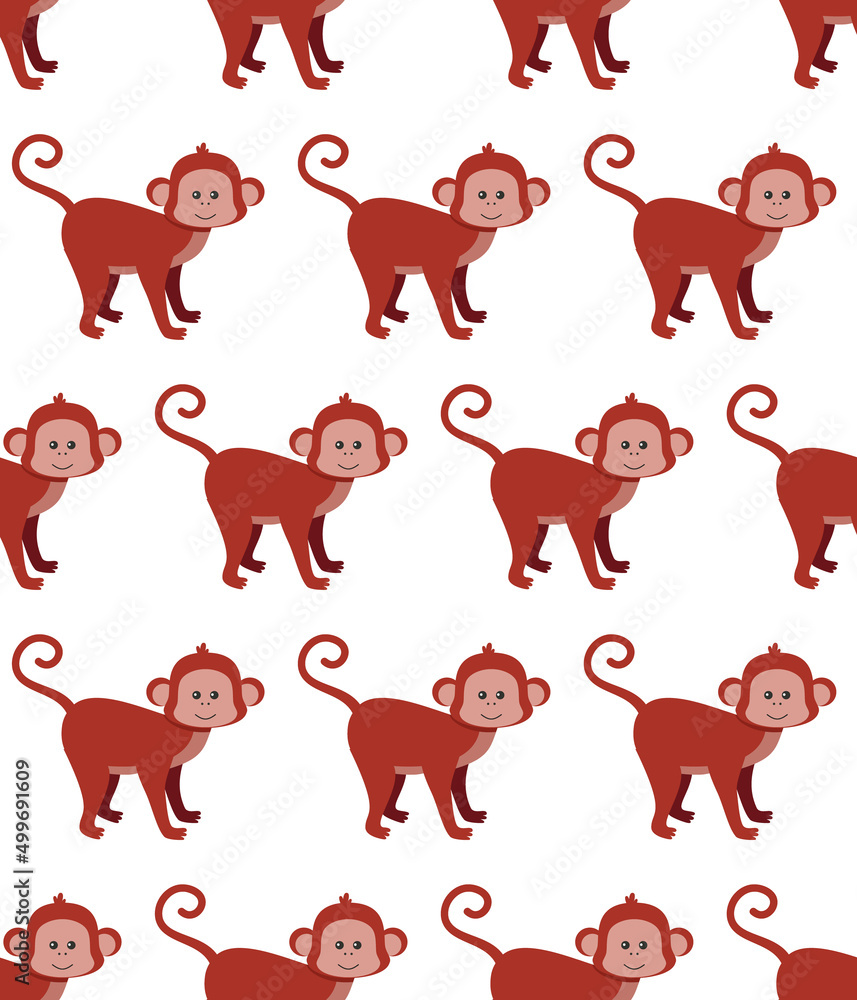 Poster monkeys seamless pattern. vector illustration in a flat style.