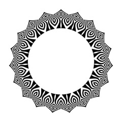 Abstract decorative geometric circle pattern. Round frame.