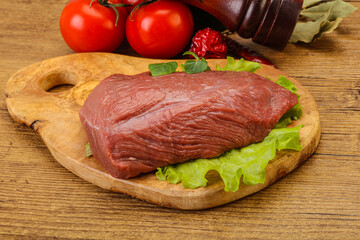Raw beef piece for cooking