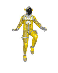 astronaut explorer is floating and landing