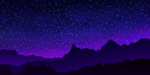 A beautiful skyscape background at night with thousands of twinkling stars