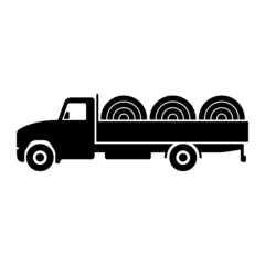 Truck icon. Black silhouette. Side view. Vector simple flat graphic illustration. Isolated object on a white background. Isolate.