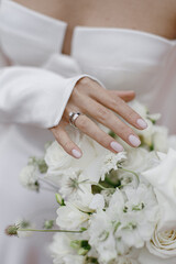 Wedding buquet in bride hands