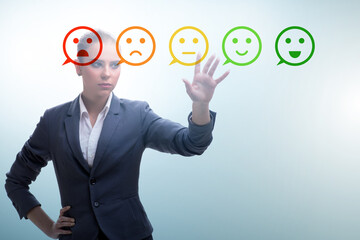 Businesswoman in customer feedback concept