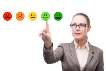Businesswoman in customer feedback concept