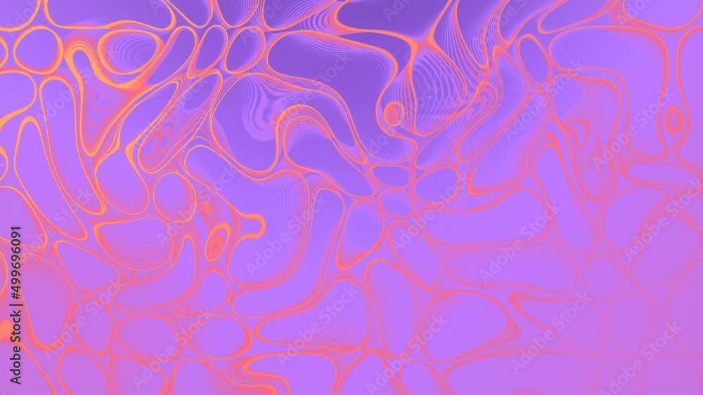 Poster Movement pattern the contours of distorted neon color shapes 3d loop animation