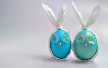 Easter bunny made of eggs.