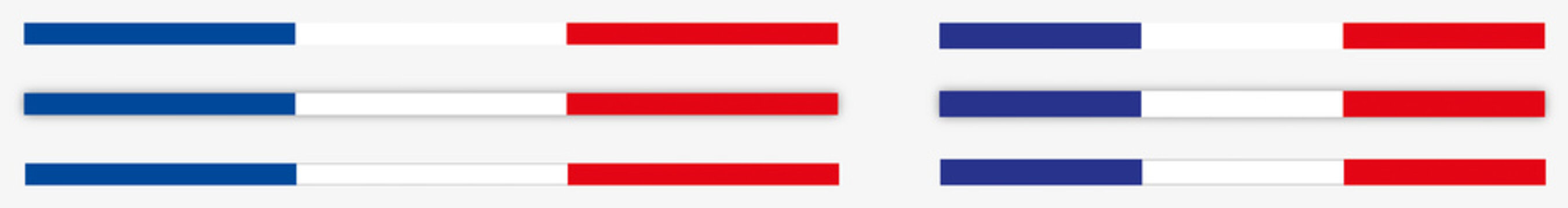 DRAPEAU FRAN&Ccedil;AIS LIGNE HORIZONTALE. 6 versions diff&eacute;rentes