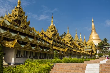 Rolgordijnen Shwedagon Paya in Yangon in Myanmar © Fyle