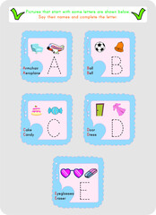 This worksheet is about learning pictures and words.