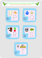 This worksheet is about learning pictures and words.