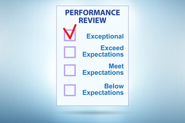 Employee annual performance review concept