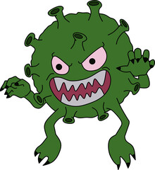 vector image of cartoon firus corona.