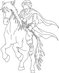 vector image of knight on horseback.