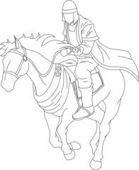 Fototapeta na wymiar vector image of knight on horseback.
