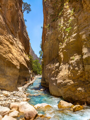 National Park Samaria Gorge, hiking trail. Crete, Greece