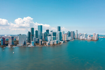 Fototapeta na wymiar The iconic skyline in Brickell Miami Florida
