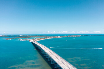 Bridge heading to key Biscayne in Miami Florida