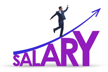 Salary increase concept with businessman