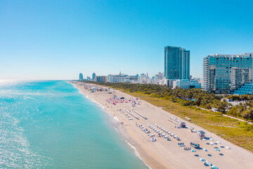 Panoramic view of South Beach in Miami Beach Florida