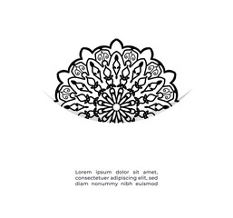 hand drawn indian ornament mandala on background style.