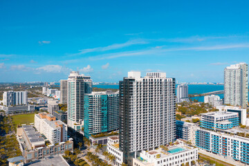 Fototapeta na wymiar View of the Midtown Miami neighborhood in Miami Florida