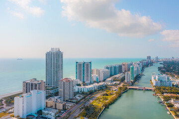 Fototapeta na wymiar View of Miami Beach in South Florida