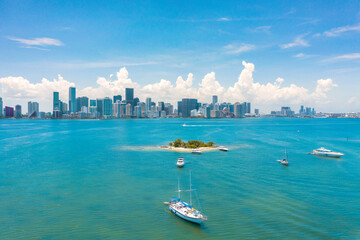 Small island in the heart of Brickell Miami in Florida