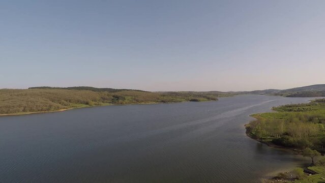 omerli dam in istanbul, aerial