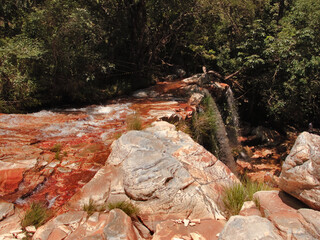 view from the top of the butterfly valley waterfall, with the stream that originates it.