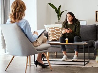 I dont know how people can live without a therapist. Shot of a young woman having a therapeutic...