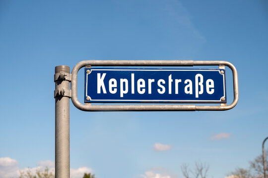 street sign Keplerstrasse - engl: street of Kepler - in Wiesbaden