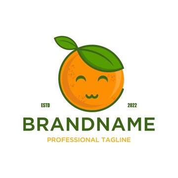 Orange Smile Logo Vector, Fresh Orange Fruit Slice of Lemon Lime Grapefruit Citrus with swirl letter C logo design