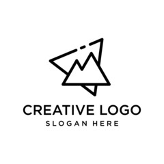 Vector graphic of abstract mountain logo design template