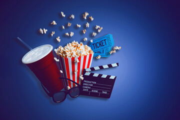 Conceptual photo of going to a movie theater - obrazy, fototapety, plakaty