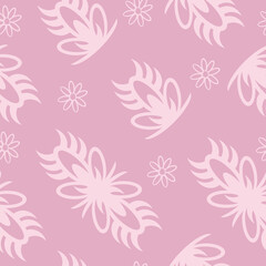 Fototapeta na wymiar Seamless pattern with a soft pink pattern on a dark pink background
