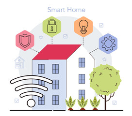 Obraz premium Smart home concept. Idea of wireless technology and automation
