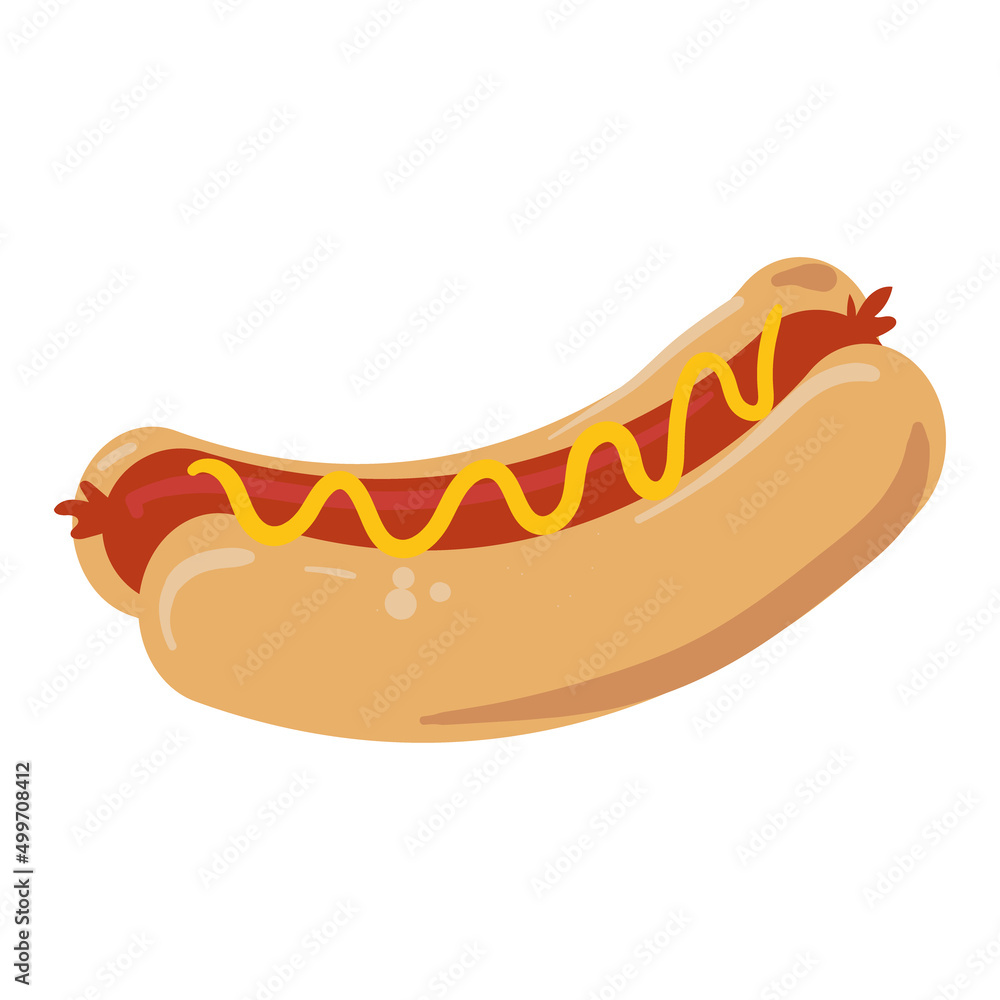 Wall mural hot dog design